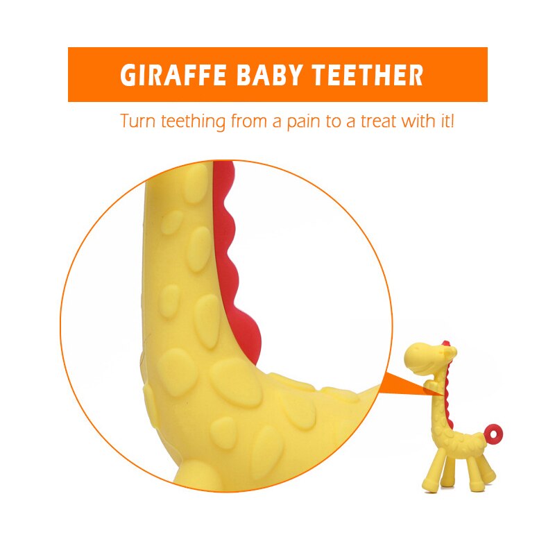 Giraffe Teething Toy Pacifier Chain Accessory